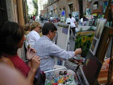 Roma, in un'estemporanea in via Margutta